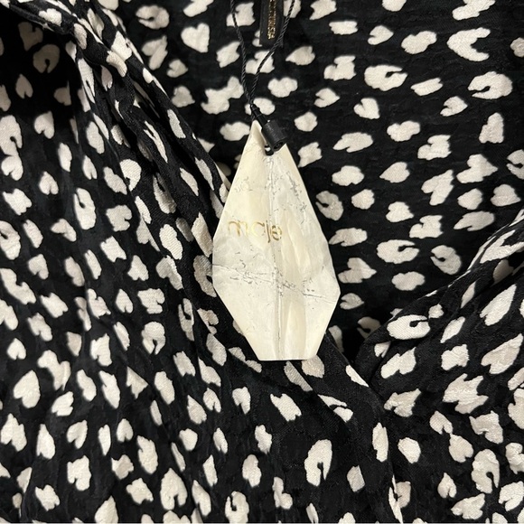 NWT Maje Size 1 / Small Cilia leopard-print crepe shirt Button Down Long Sleeves - Picture 4 of 6